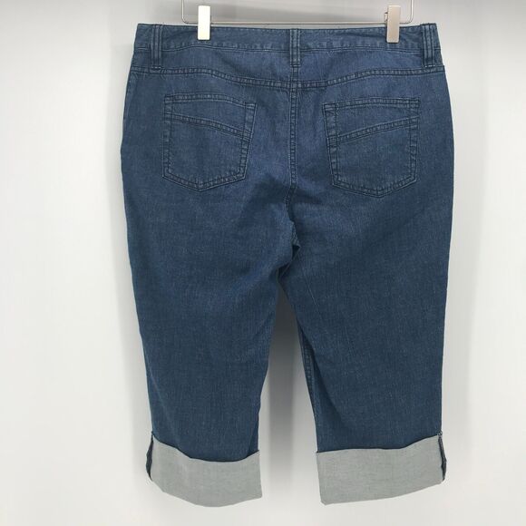 INC International Concepts Capri Pant Womens 12P Petite Denim Stretch Cuffed - Picture 2 of 10